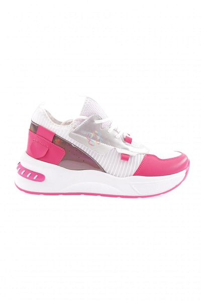 DGN Pantofi de damă cu talpă groasă din plasă, cu șireturi, fucsia 34102831