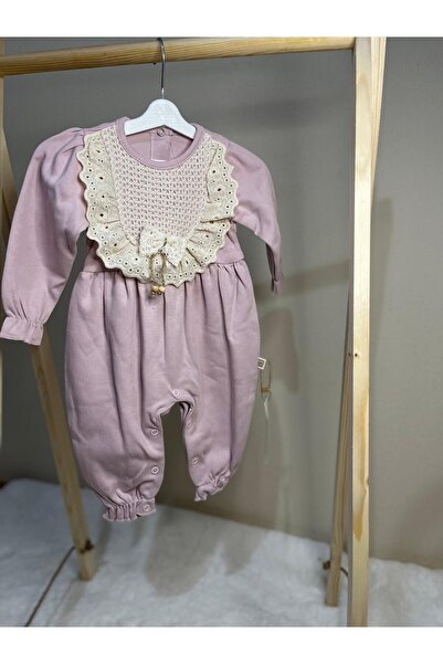 mini zeyn KIZ BEBEK DANTELLİ UZUN KOLLU TULUM