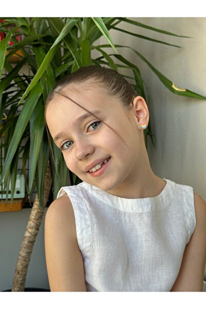 LITTLELUXE Cupcake Gümüş Çocuk Küpe, 925 Ayar Gümüş Kız Çocuk Küpe, Çocuk Gümüş Küpe