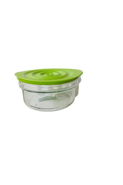 Renga 415 ml Spiral Glass Storage Container & Green