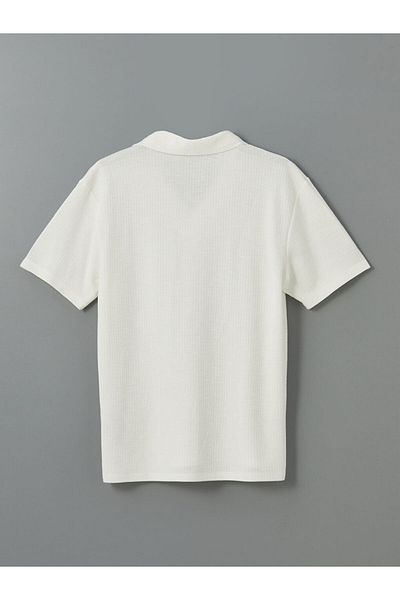 LC Waikiki Lcw Vision Men's Ecru Polo Collar Short Sleeve T-Shirt
