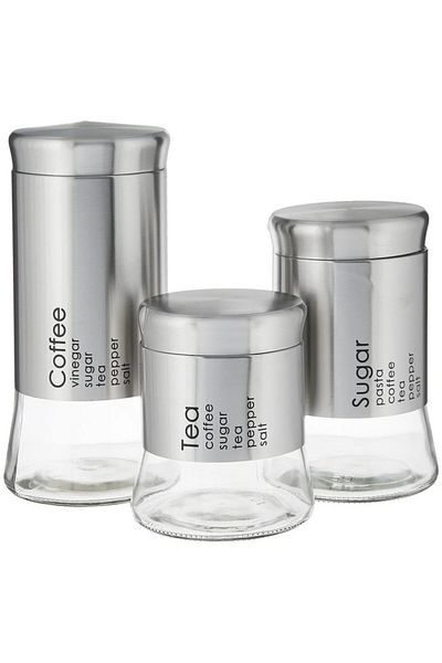 Generic Glass Tea, Coffee and Sugar Storage Canister Set: Perfect Solution for Your Kitchen