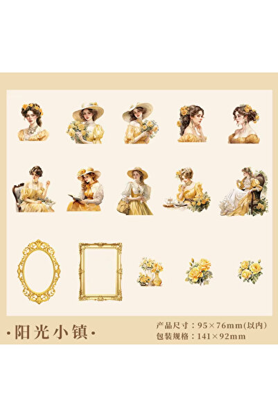 SF SCRAPBOOK KIRTASİYE مجموعة ملصقات فتاة فيكتورية أنيقة - ملصقات عتيقة على ش...