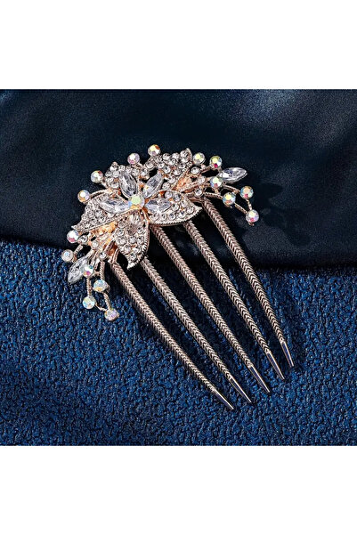 Eva Flore Crystal Stone Comb Buckle, Bridal Hair Accessory Bun Buckle