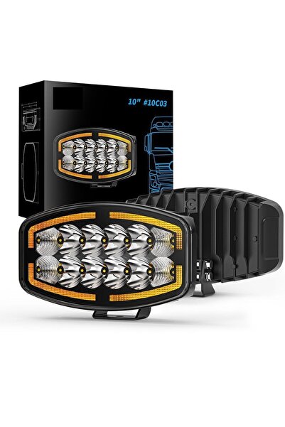 DEKOHOP Kamyon Tır Traktör Off Road Jeep 10 inç Sis Farı Gündüz Ledli Çalışma Lambası 12-24 V