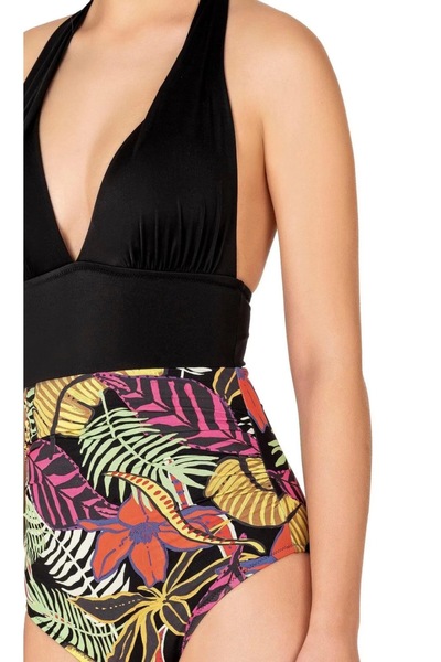 Elisa Otantik Women's Halter Neck Patterned Swimsuit