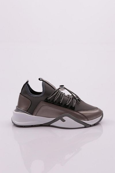 DGN 050-14 Women's Stone Embroidered Lace-Up Sneakers