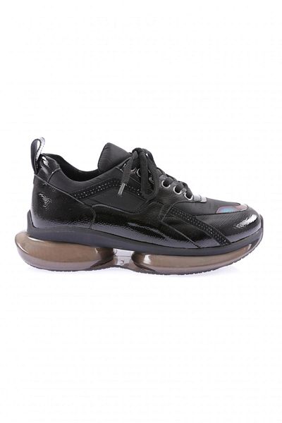 DGN Women's Thick Sole Silver Stone Sneakers Shoes Black 21753136