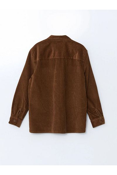LC Waikiki Lcwaikiki Classic Brown Comfortable Fit Long Sleeve Corduroy Men's Shirt