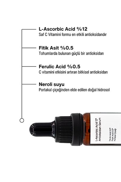 miseca L-Ascorbic Acid 12% Pure Vitamin C Antioxidant Serum 10 ml