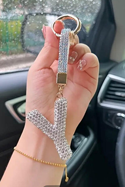 Jaida Moda Letter Y Zircon Stone Keychain and Bag Charm