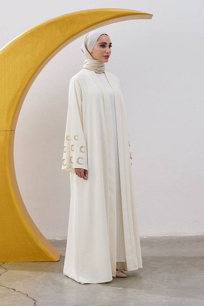 LEYLA STORE Crescent Detailed Special Design Ferace