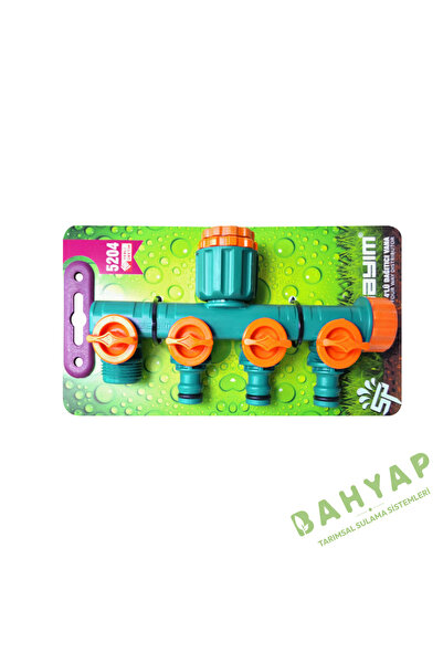 Bahyap Bahçe Sulama 4lü Jak Dağıtıcı Vanalı Musluk Hortum Bağlantısı