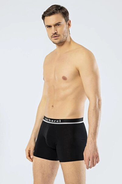 Cacharel 2 Pcs Men's Plus Size Long Leg Lycra Boxers 95% Cotton, 5% Elastane