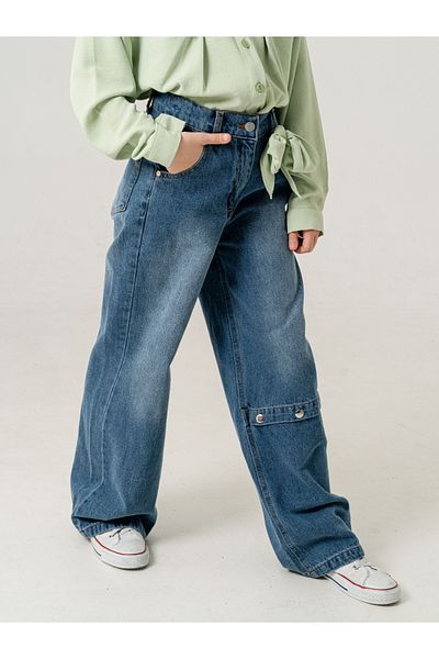 GİYİCEM TEKSTİL Pantaloni din denim deschis pentru fete