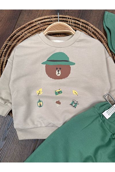 Bolly Baby Camper Teddy Bear Themed Oversize Baby Boy Suit with Hat