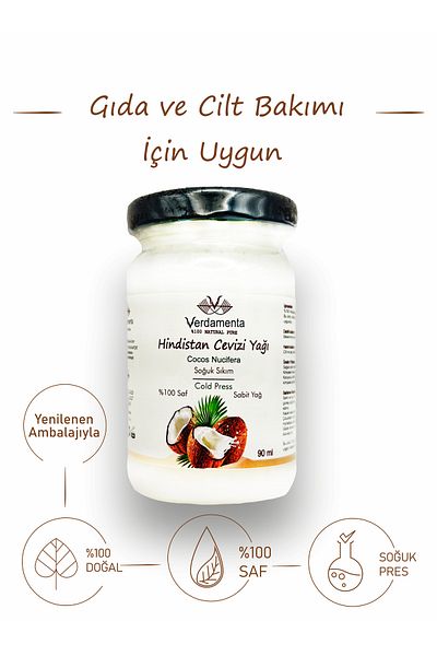 verdamenta Coconut Oil 90 ml Cold Pressed (Refreshable),(Face, Body, Hair)