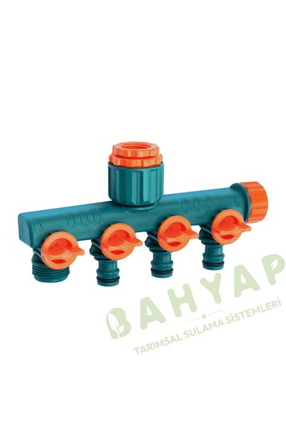 Bahyap Bahçe Sulama 4lü Jak Dağıtıcı Vanalı Musluk Hortum Bağlantısı