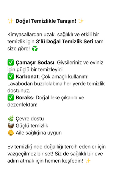 ARI Lucida Clean Boraks Çamaşır Sodası Temizlik Karbonatı Avantajlı Temizlik Paketi 3 kg.