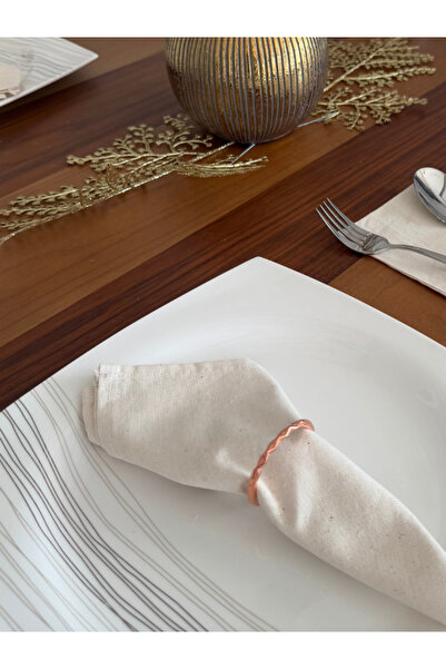 Menar Tasarım 6-Piece Napkin Ring Copper Color Decorative Napkin Ring for Stylish Tables