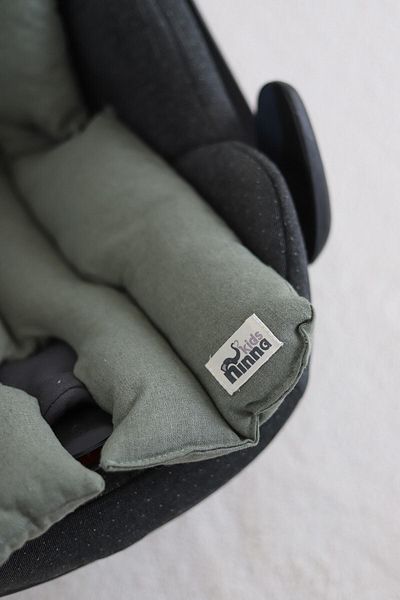 Ninna Kids Linen Stroller Cushion - Greeny