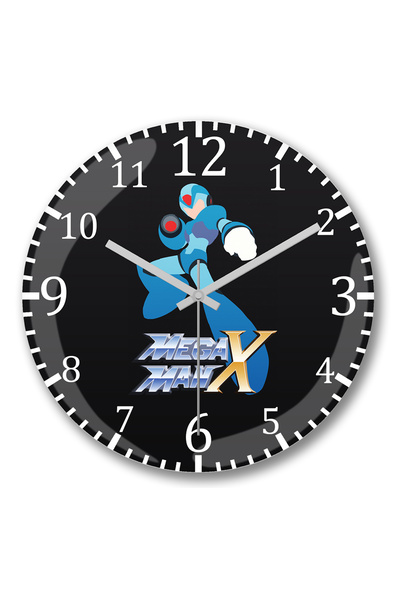 BASKI DÜNYASI ساعة حائط ميجا اكس من الزجاج الحقيقي المنحني