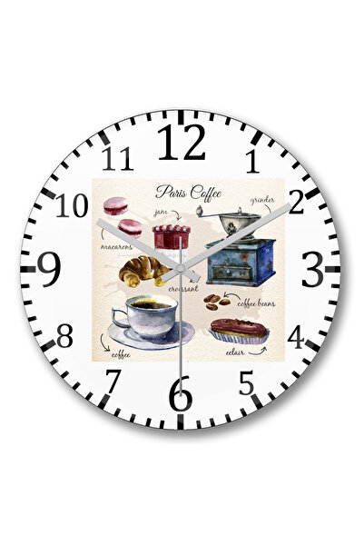 BASKI DÜNYASI Ceas de perete Paris Coffee din sticlă autentică bombată