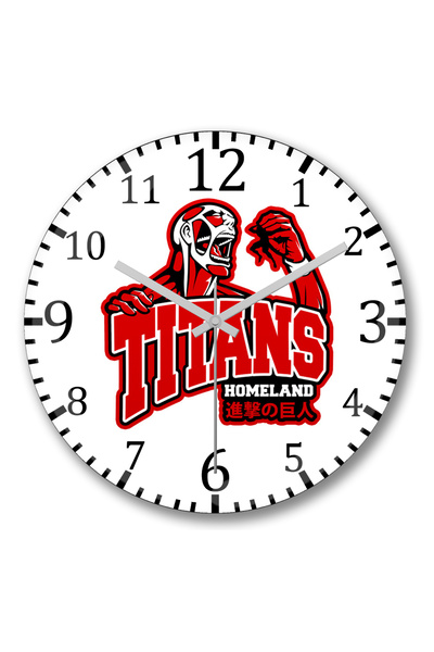 BASKI DÜNYASI Ceas de perete Attack On Titan Go Titans Sticlă reală curbată
