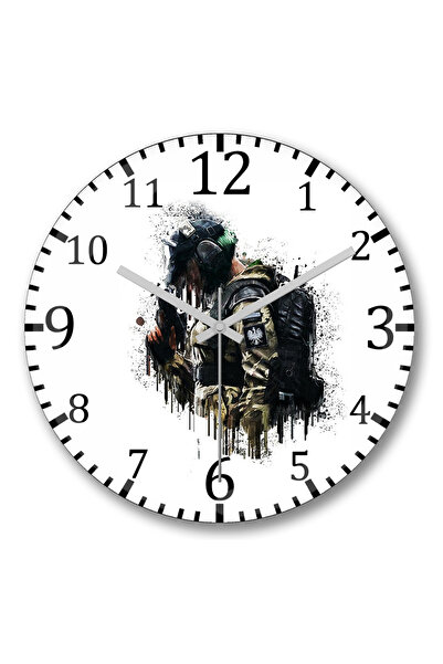 BASKI DÜNYASI Rainbow Six Siege Ela Ceas de perete Bombeli Sticlă Reală