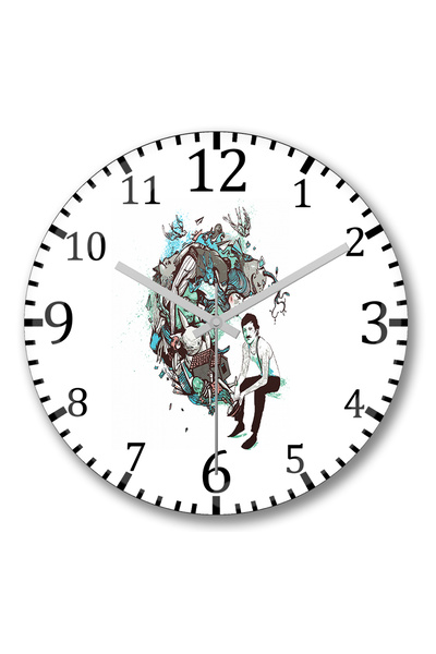 BASKI DÜNYASI ساعة حائط من الزجاج الحقيقي المنحني من Criatividades