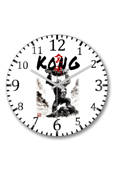 BASKI DÜNYASI ساعة حائط King Coiote من الزجاج الحقيقي المنحني