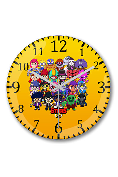 BASKI DÜNYASI Ceas de perete Brawl Stars Stars din sticlă autentică bombată