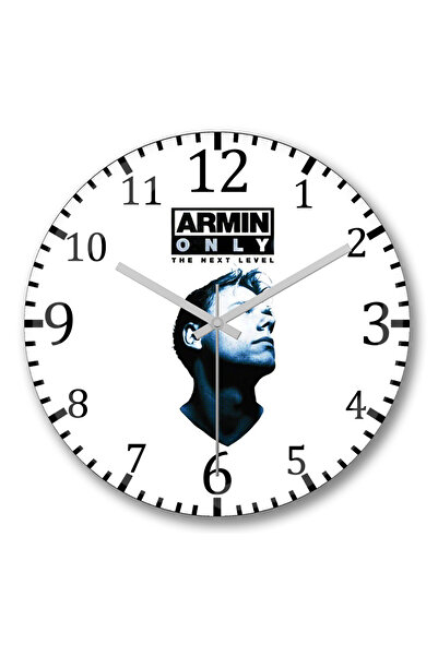 BASKI DÜNYASI ساعة حائط دي جي أرمين فان بورين من الزجاج الحقيقي المنحني