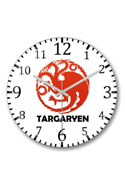 BASKI DÜNYASI ساعة حائط تارتاريان من الزجاج الحقيقي المنحني