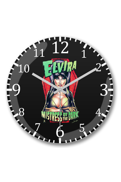 BASKI DÜNYASI Ceas de perete Elvira Mistress Of The Dark din sticlă autentică...