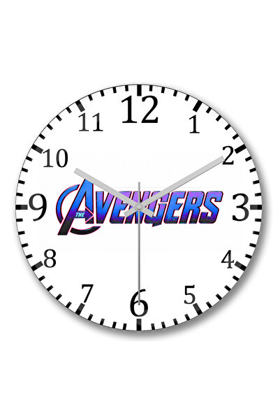 BASKI DÜNYASI ساعة حائط Avengers1 من الزجاج الحقيقي المنحني