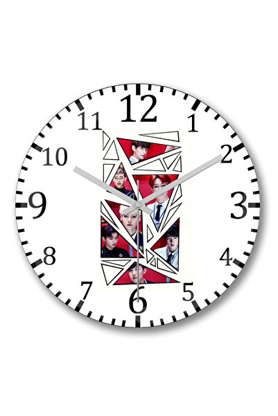 BASKI DÜNYASI ساعة حائط بي تي اس دوبي من الزجاج الحقيقي المنحني