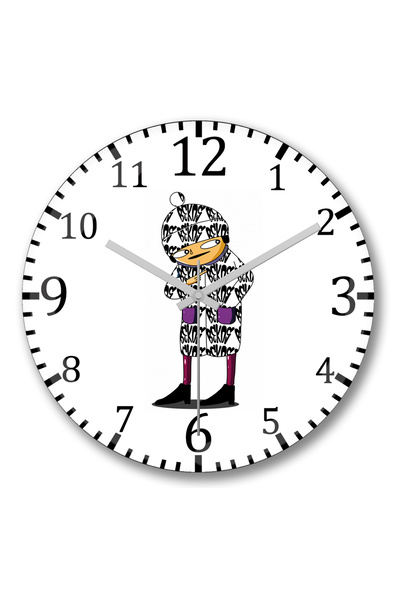 BASKI DÜNYASI ساعة حائط Bekos Arte Urbana Blusao من الزجاج الحقيقي المنحني