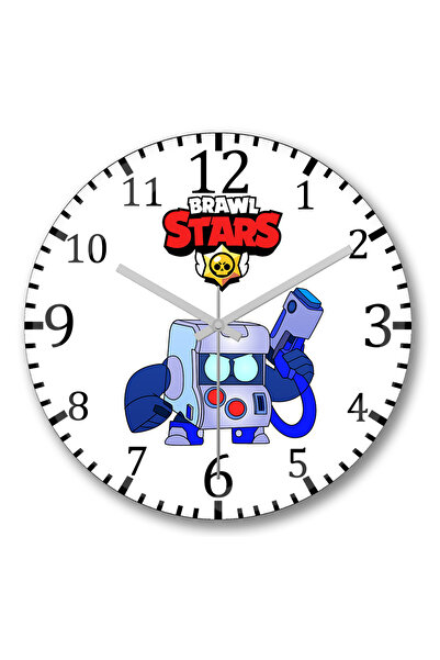 BASKI DÜNYASI Ceas de perete Brawl Stars 8 biți din sticlă autentică bombată