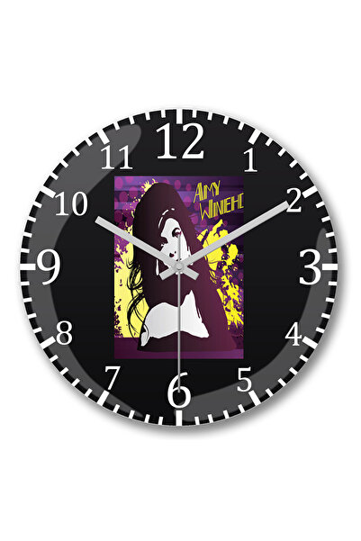 BASKI DÜNYASI ساعة حائط إيمي واينهوس من الزجاج الحقيقي المنحني