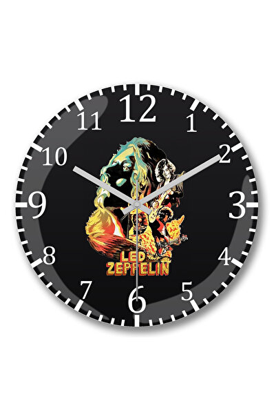 BASKI DÜNYASI Ceas de perete Banda Led Zeppelin din sticlă autentică bombată
