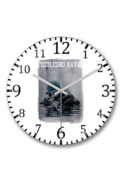 BASKI DÜNYASI Ceas de perete Em Fuzileiro din sticlă autentică bombată