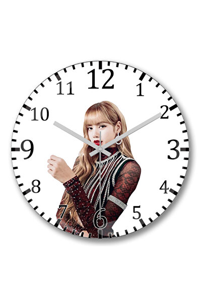 BASKI DÜNYASI Ceas de perete Lisa Blackpink din sticlă autentică bombată