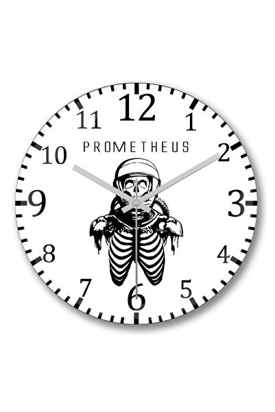 BASKI DÜNYASI بروميثيوس ريدلي سكوت ساعة حائط من الزجاج الحقيقي المنحني