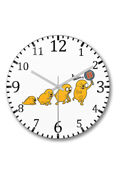 BASKI DÜNYASI ساعة حائط فطائر لحم الخنزير المقدد من الزجاج الحقيقي المنحني