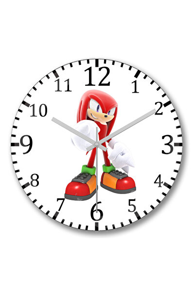 BASKI DÜNYASI Ceas de perete Knuckles the Echidna Sonic din sticlă autentică bombată
