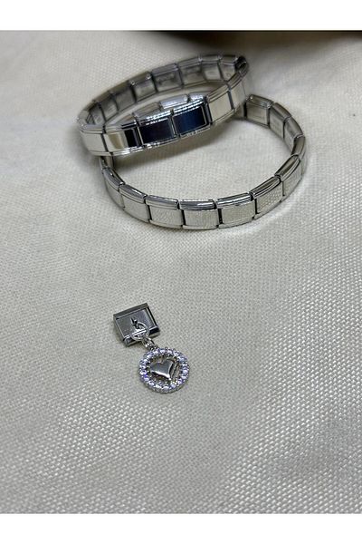 bijoux uniques نموذج متدلي على شكل قلب من الفولاذ الإيطالي