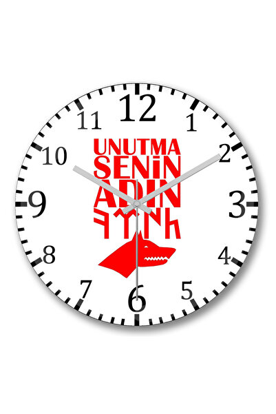 BASKI DÜNYASI Numele tău este Turkish Göktürk Wolf Ceas de perete Bombeli din...