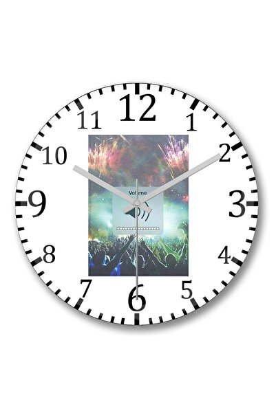 BASKI DÜNYASI Ceas de perete cu volum din sticlă autentică bombată