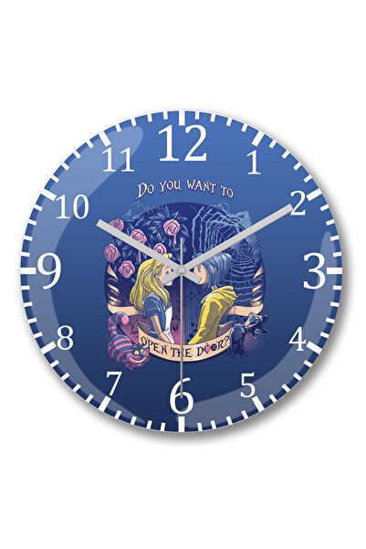 BASKI DÜNYASI Ceas de perete Coraline Alice din sticlă autentică bombată